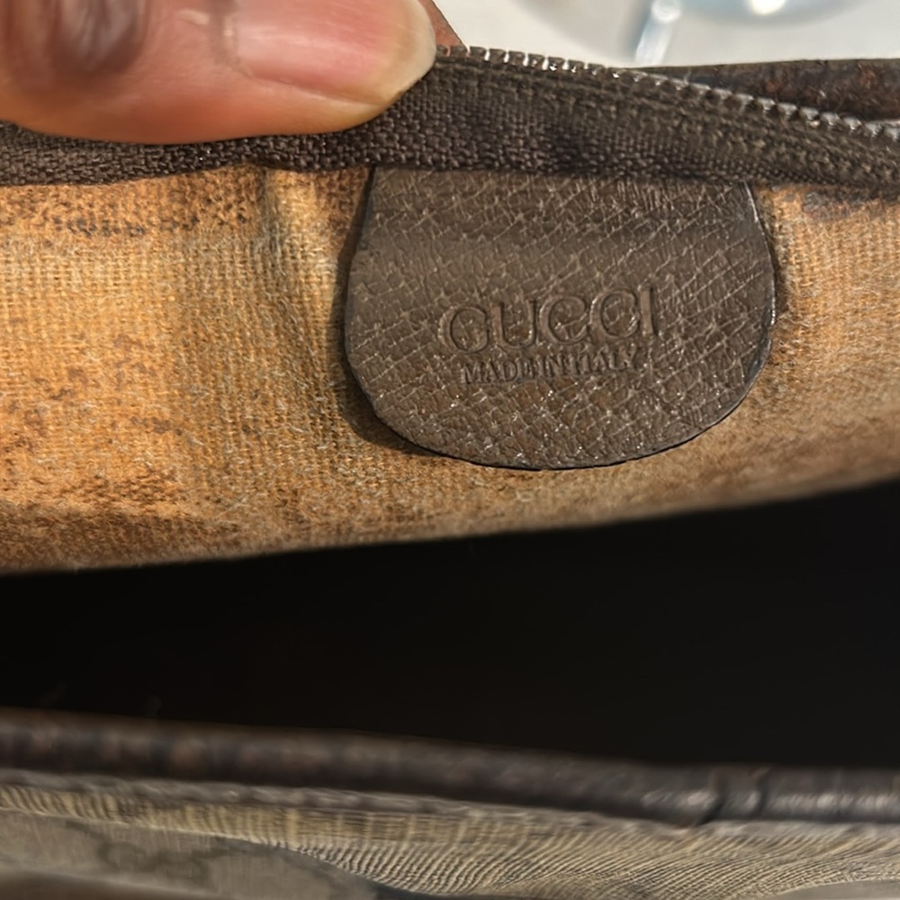 GUCCI GG Pvc Leather Clutch Bag vintage authentic - Picture 13 of 16